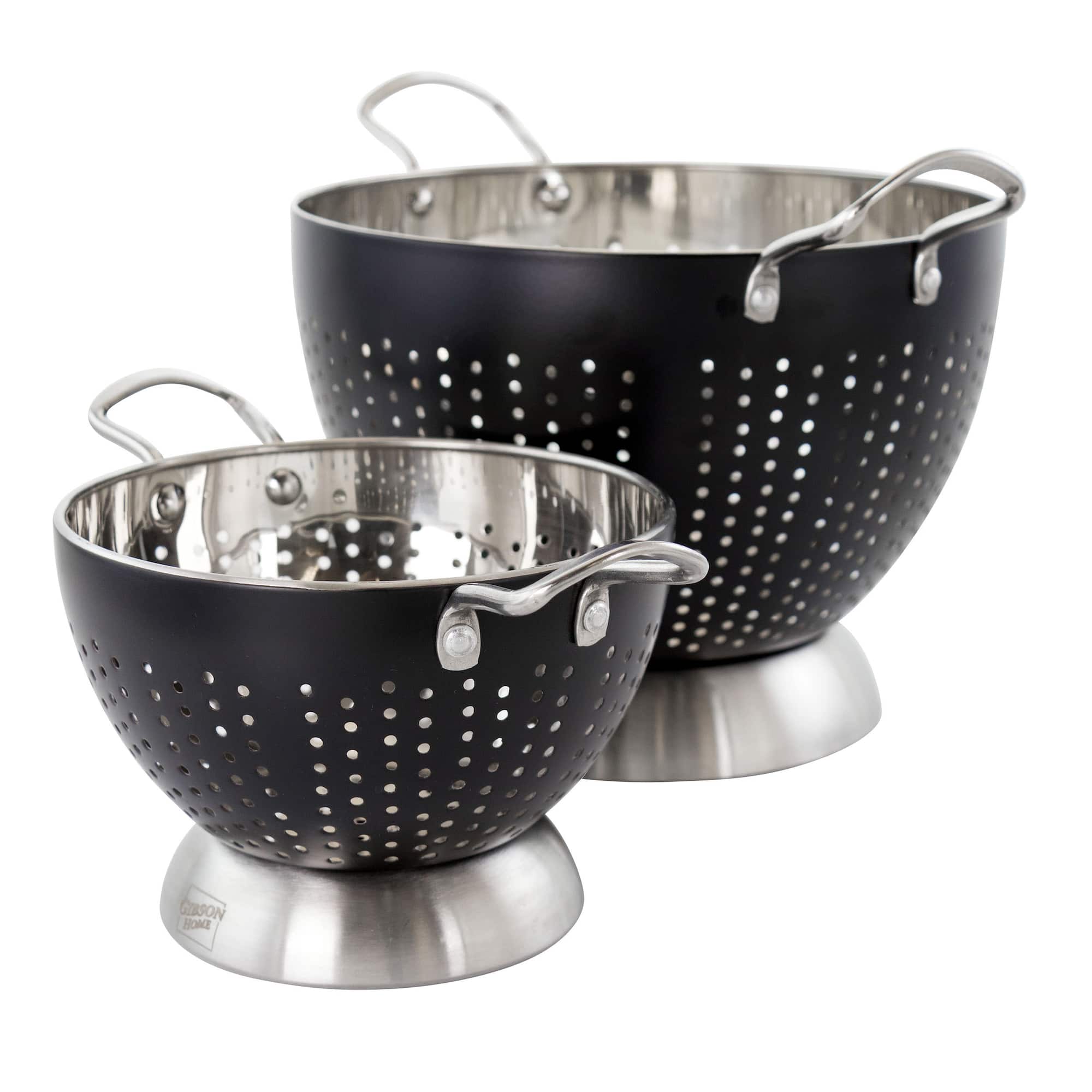 Crossen in Black Stainless Steel Colander Set (2-Piece) Crossen in Black Stainless Steel Colander Set (2-Piece)